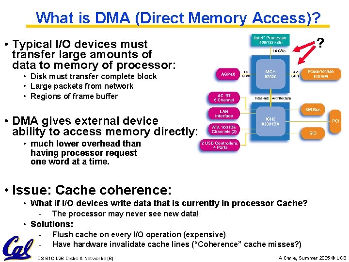 What is DMA (Direct Memory Access)? ? • Typical I/O devices must transfer large