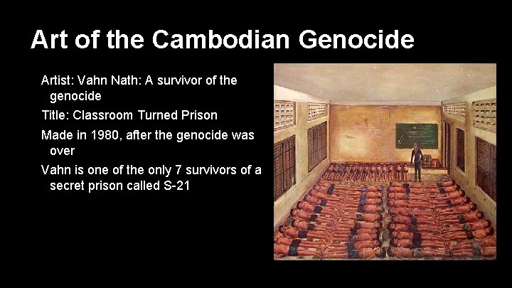 The Cambodian Genocide and Night Comparison of Imagery