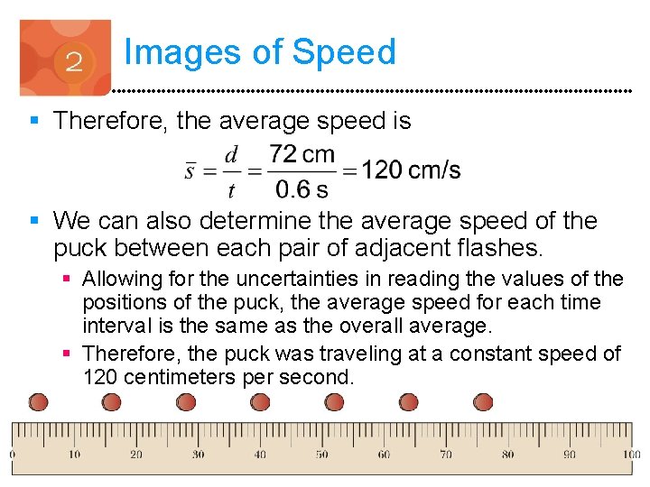 Images of Speed § Therefore, the average speed is § We can also determine