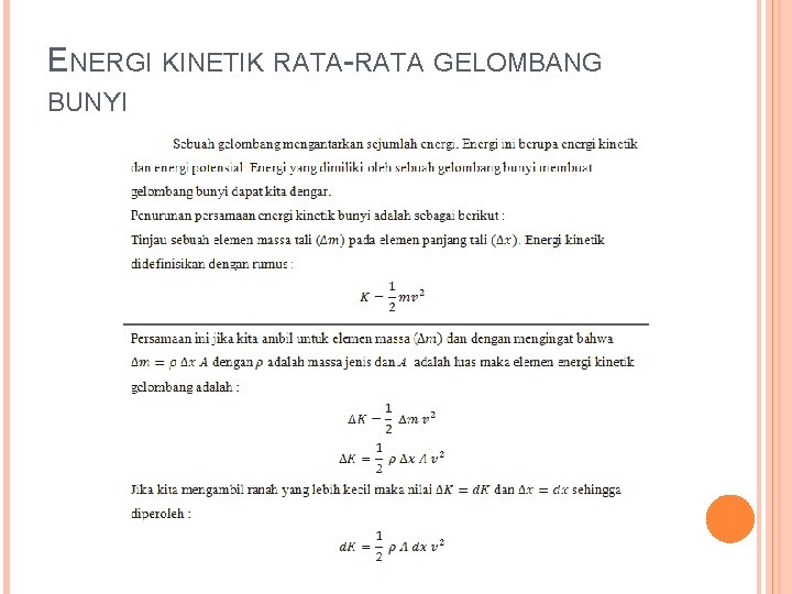 ENERGI KINETIK RATA-RATA GELOMBANG BUNYI 