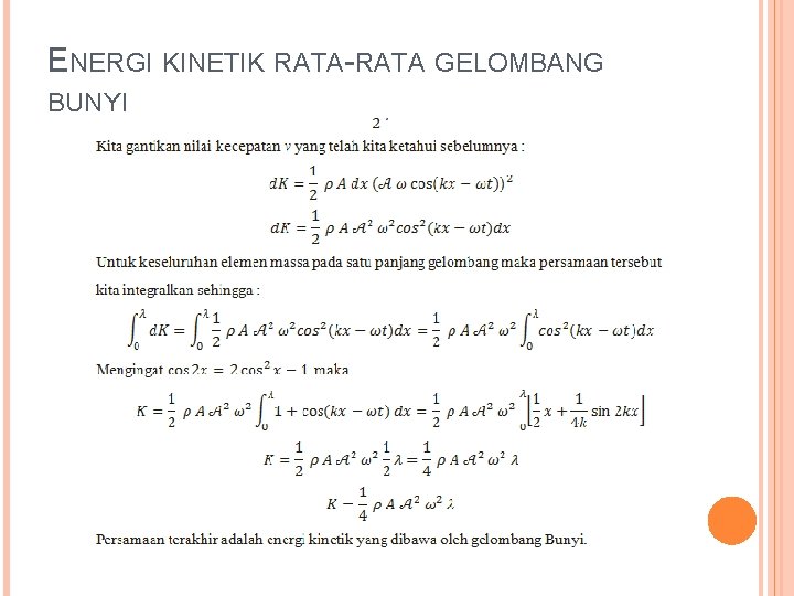 ENERGI KINETIK RATA-RATA GELOMBANG BUNYI 