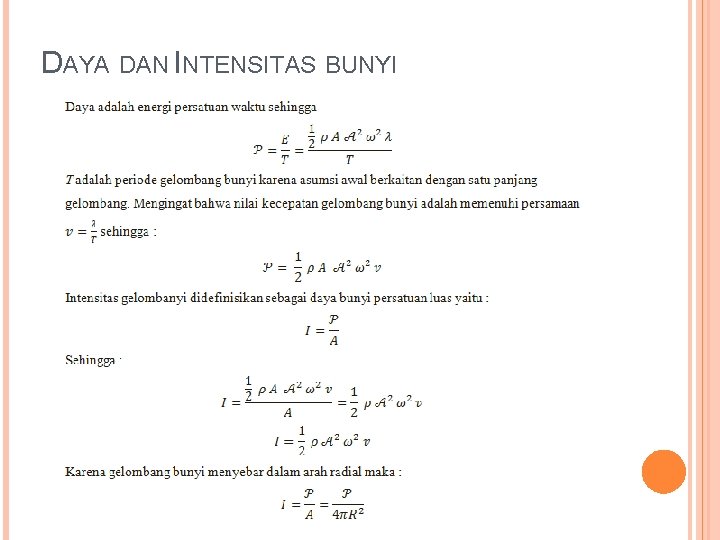 DAYA DAN INTENSITAS BUNYI 