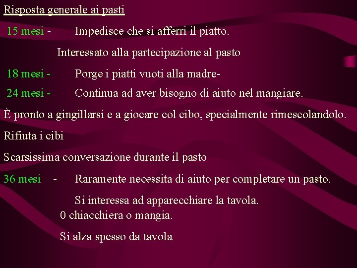 Risposta generale ai pasti 15 mesi - Impedisce che si afferri il piatto. Interessato