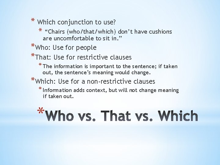 Lesson Objectives Identify who vs which vs that