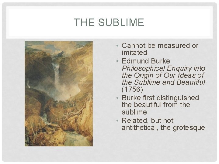 Romanticism nature the individual and the sublime Literature