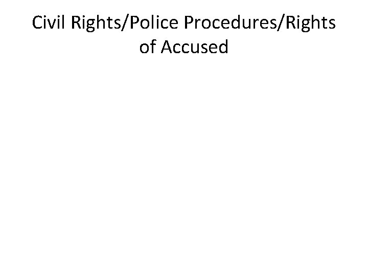 Civil Rights/Police Procedures/Rights of Accused 