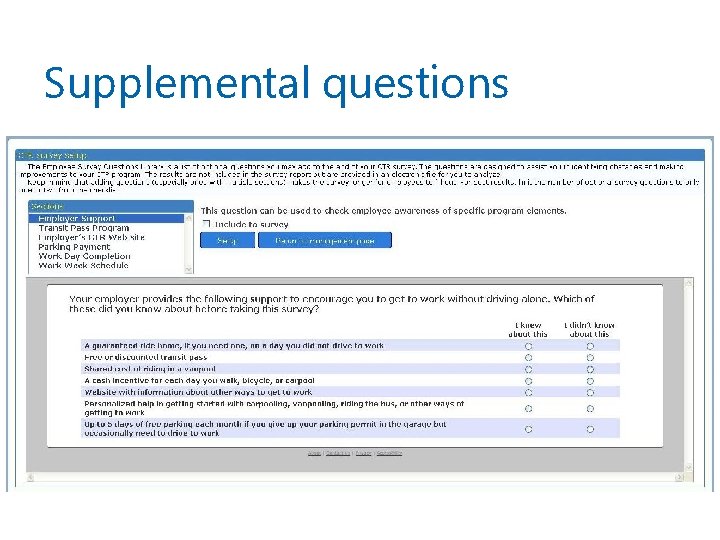 Supplemental questions 