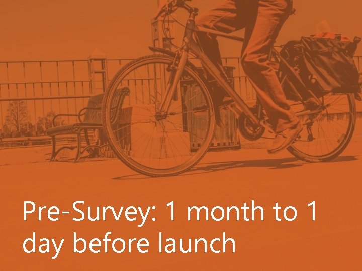 Pre-Survey: 1 month to 1 day before launch 