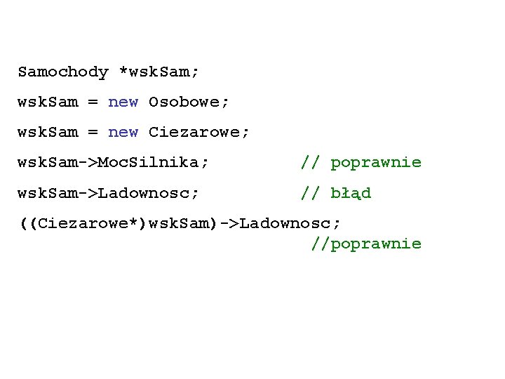 Samochody *wsk. Sam; wsk. Sam = new Osobowe; wsk. Sam = new Ciezarowe; wsk.