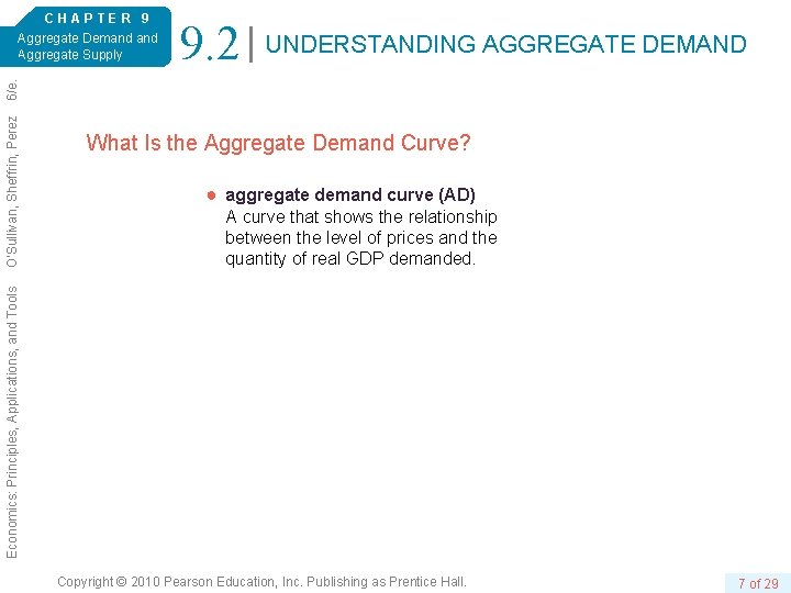 9. 2 UNDERSTANDING AGGREGATE DEMAND What Is the Aggregate Demand Curve? ● aggregate demand