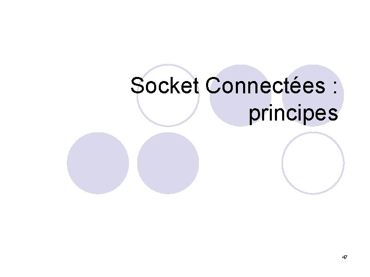 Socket Connectées : principes 47 