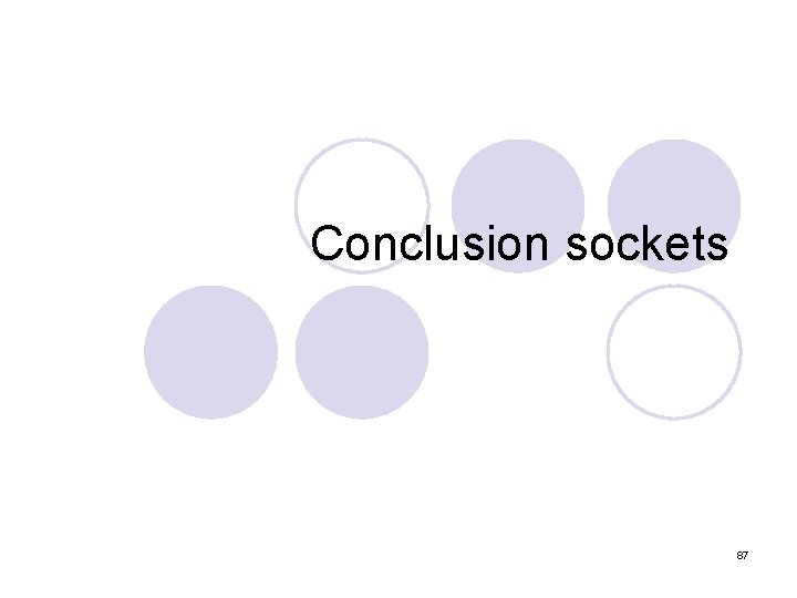 Conclusion sockets 87 
