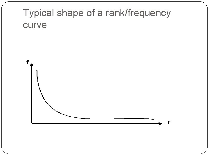 Typical shape of a rank/frequency curve 