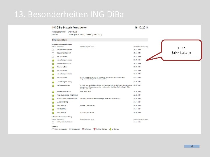 13. Besonderheiten ING Di. Ba Schnittstelle 