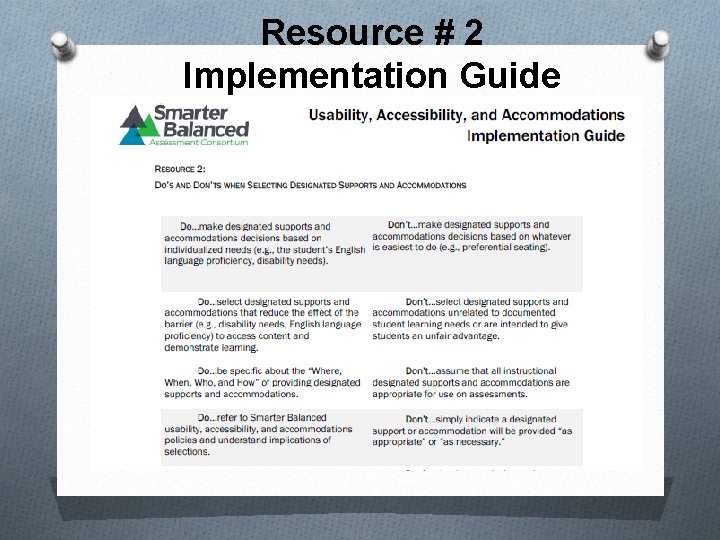 Resource # 2 Implementation Guide 