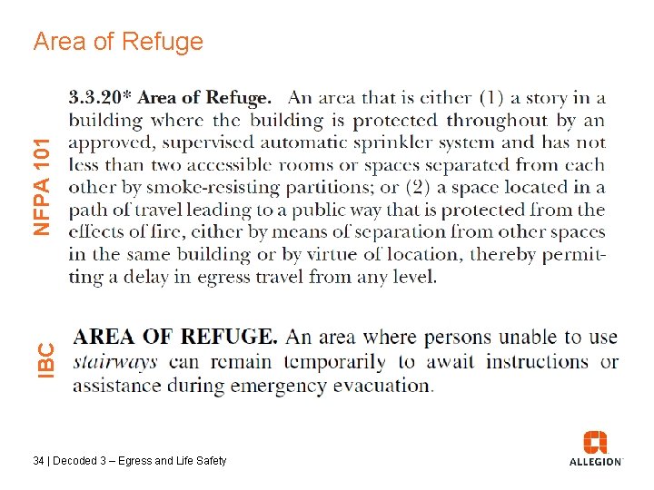 IBC NFPA 101 Area of Refuge 34 | Decoded 3 – Egress and Life