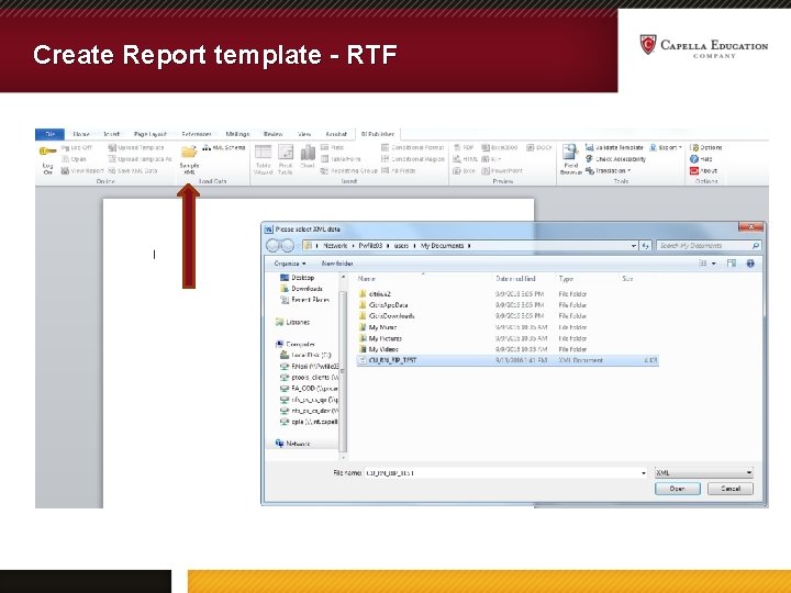 Create Report template - RTF 