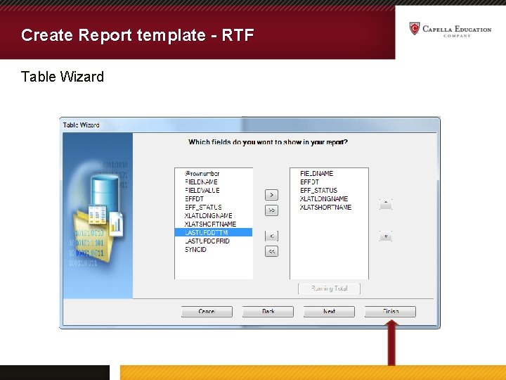Create Report template - RTF Table Wizard 