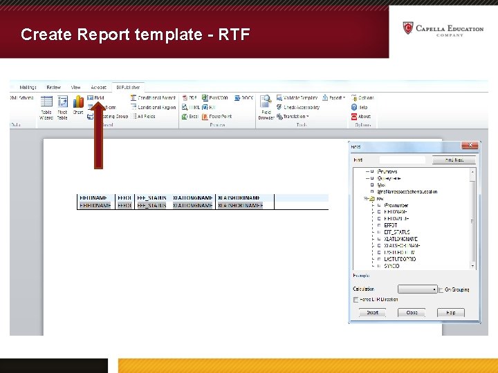 Create Report template - RTF 