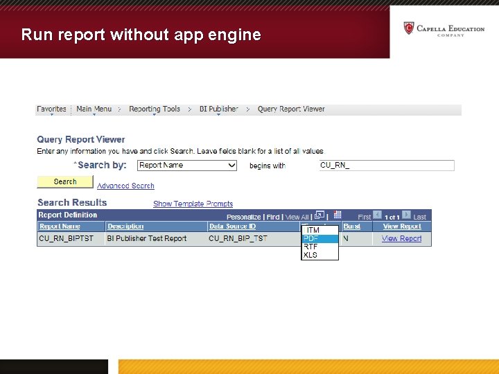 Run report without app engine 