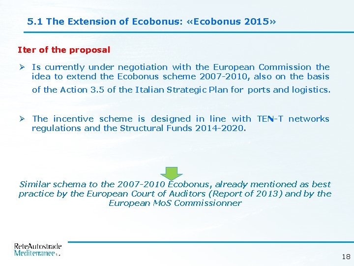 5. 1 The Extension of Ecobonus: «Ecobonus 2015» Iter of the proposal Ø Is