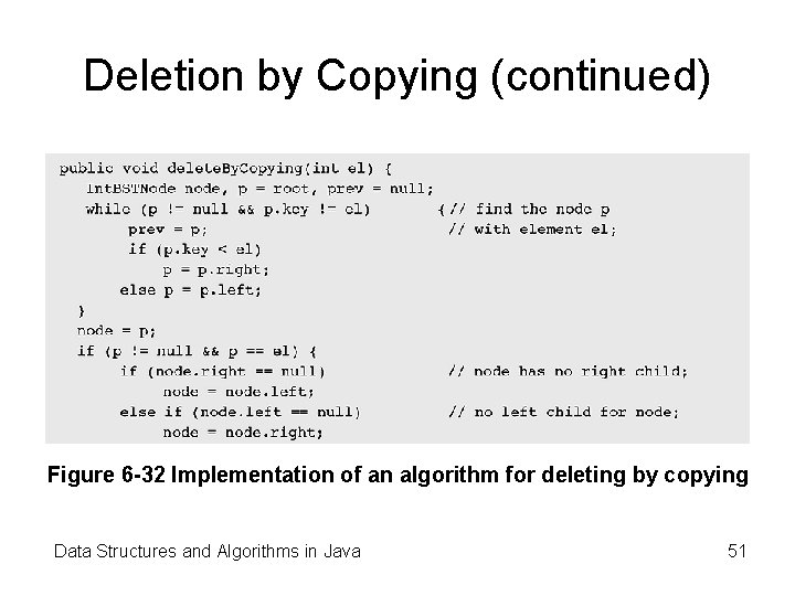 Deletion by Copying (continued) Figure 6 -32 Implementation of an algorithm for deleting by Deletion by Copying (continued) Figure 6 -32 Implementation of an algorithm for deleting by