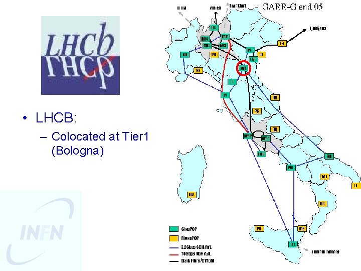 O • LHCB: – Colocated at Tier 1 (Bologna) 