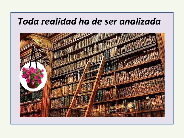 Toda realidad ha de ser analizada 