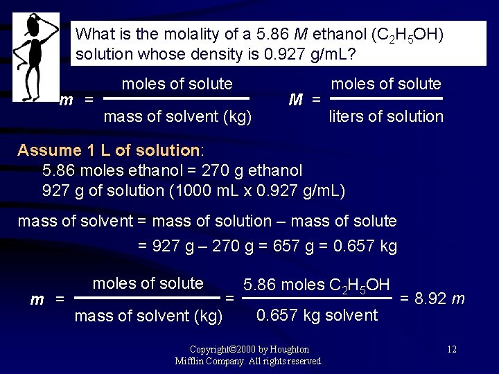 What is the molality of a 5. 86 M ethanol (C 2 H 5