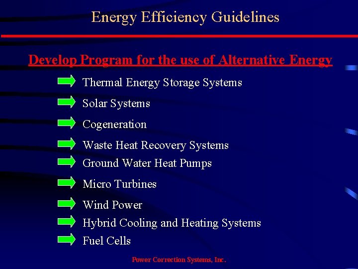 Energy Efficiency Guidelines Develop Program for the use of Alternative Energy Thermal Energy Storage