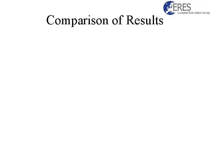 Comparison of Results 