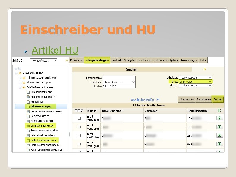 Einschreiber und HU Artikel Einschreiber Vorlagendatei richtig ausfüllen (lassen) Pflege von Adressen, Tel. ,