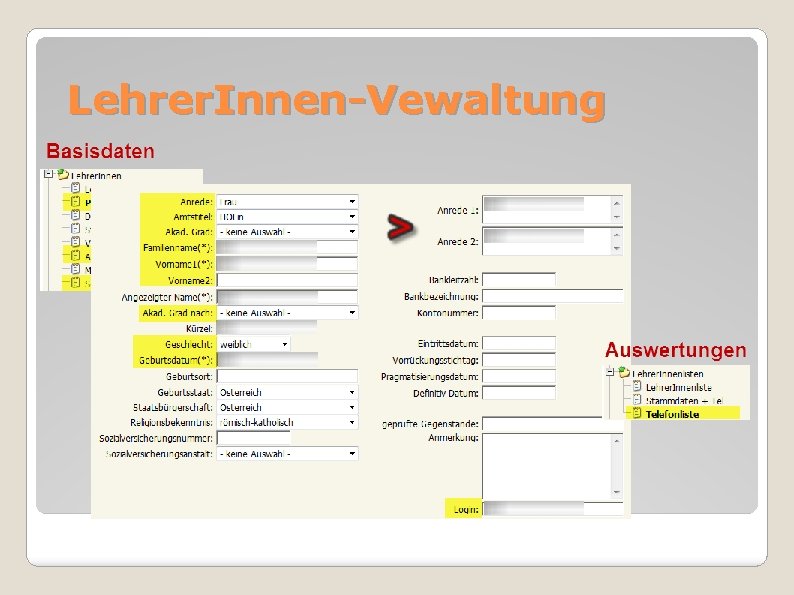 Lehrer. Innen-Vewaltung 