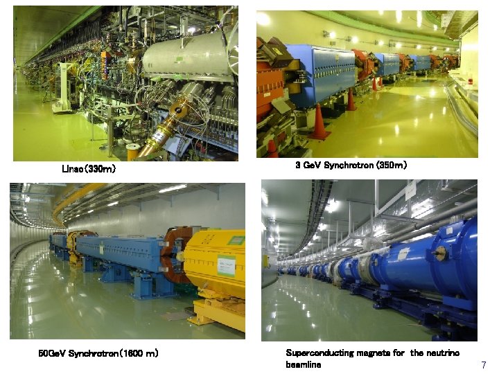 Linac（330ｍ） 50 Ge. V Synchrotron（1600 ｍ） 3 Ge. V Synchrotron (350ｍ） Superconducting magnets for