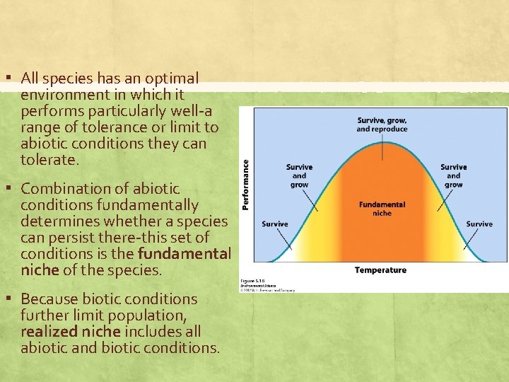 ▪ All species has an optimal environment in which it performs particularly well-a range