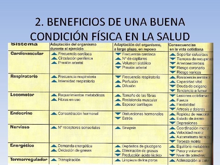 2. BENEFICIOS DE UNA BUENA CONDICIÓN FÍSICA EN LA SALUD 