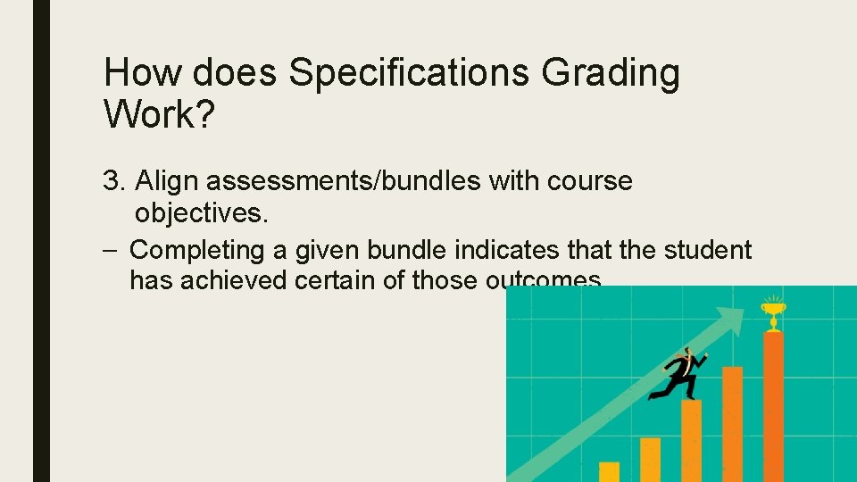 How does Specifications Grading Work? 3. Align assessments/bundles with course objectives. – Completing a