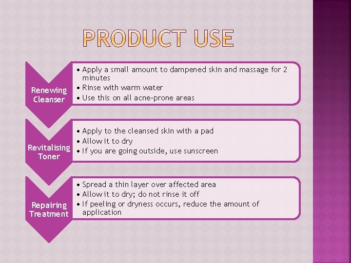 Renewing Cleanser • Apply a small amount to dampened skin and massage for 2 Renewing Cleanser • Apply a small amount to dampened skin and massage for 2