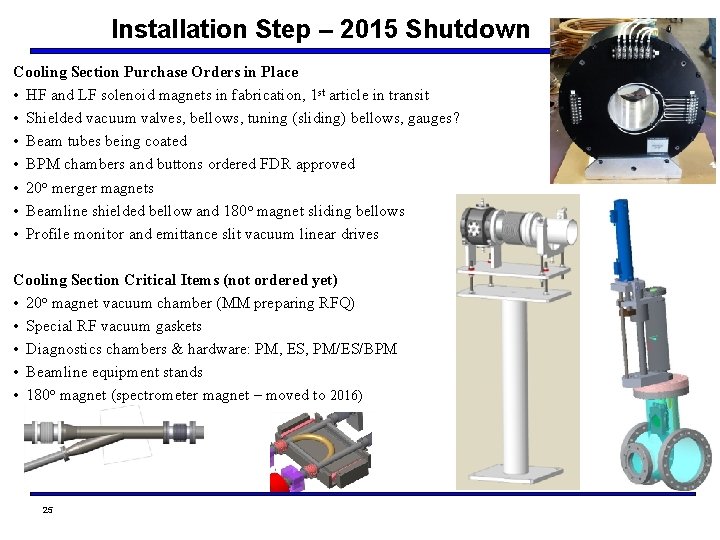 Installation Step – 2015 Shutdown Cooling Section Purchase Orders in Place • HF and