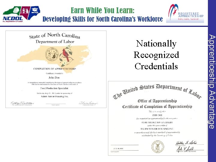 Apprenticeship Advantage Nationally Recognized Credentials 