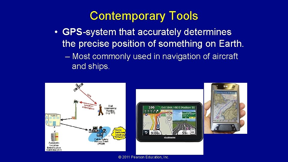 Contemporary Tools • GPS-system that accurately determines the precise position of something on Earth.