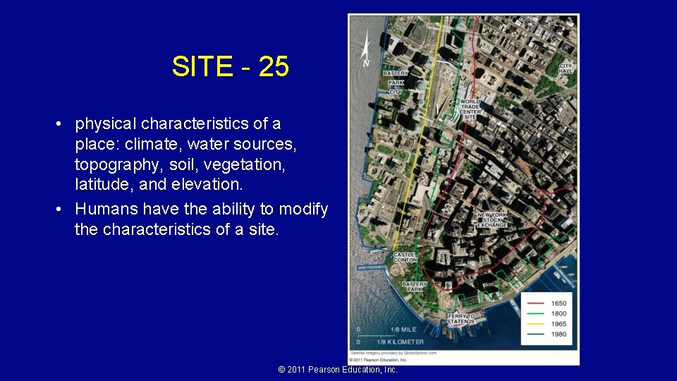 SITE - 25 • physical characteristics of a place: climate, water sources, topography, soil,