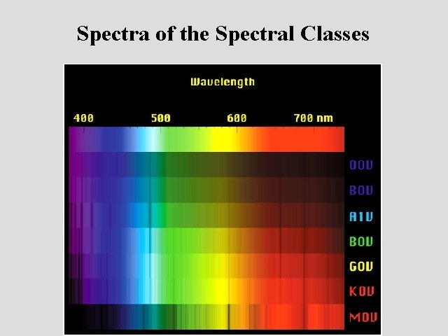 Spectra of the Spectral Classes 