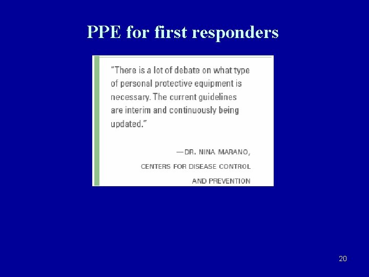 PPE for first responders 20 