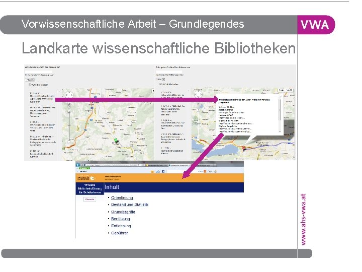 Vorwissenschaftliche Arbeit – Grundlegendes Landkarte wissenschaftliche Bibliotheken 22 