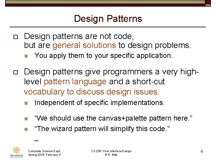 CS 235 User Interface Design February 3 Class