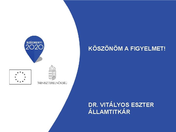 KÖSZÖNÖM A FIGYELMET! DR. VITÁLYOS ESZTER ÁLLAMTITKÁR 