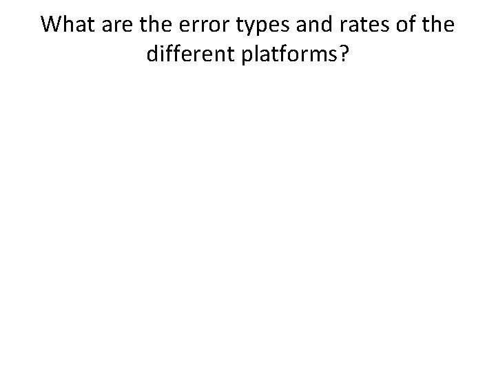 What are the error types and rates of the different platforms? 