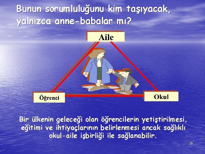 Bunun sorumluluğunu kim taşıyacak, yalnızca anne-babalar mı? Bir ülkenin geleceği olan öğrencilerin yetiştirilmesi, eğitimi