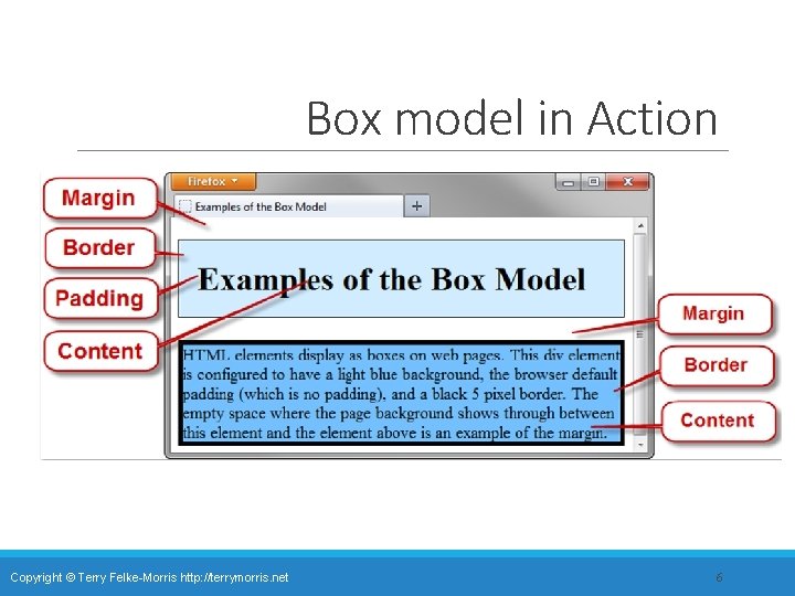 Box model in Action Copyright © Terry Felke-Morris http: //terrymorris. net 6 